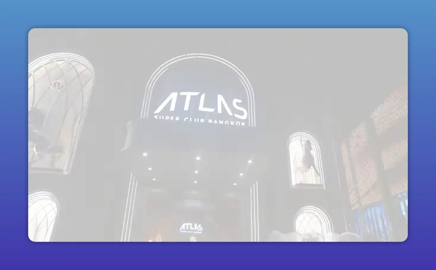 Façade d un grand club de nuit avec enseigne ATLAS et entrée monumentale éclairée